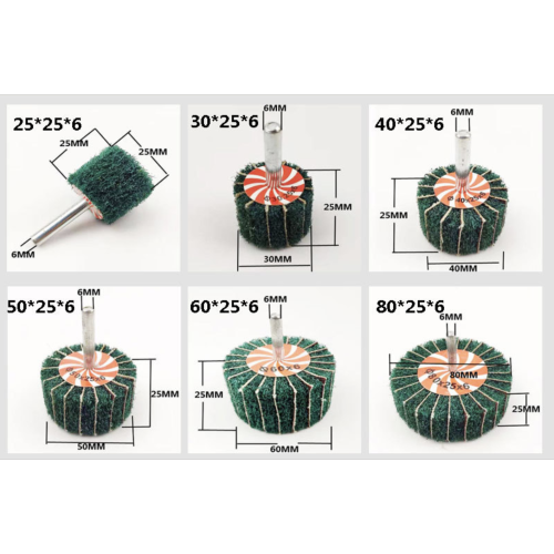 Wire drawing non woven flap wheels for polishing buffing wheel 3mm 6mm flap wheel spindle mops